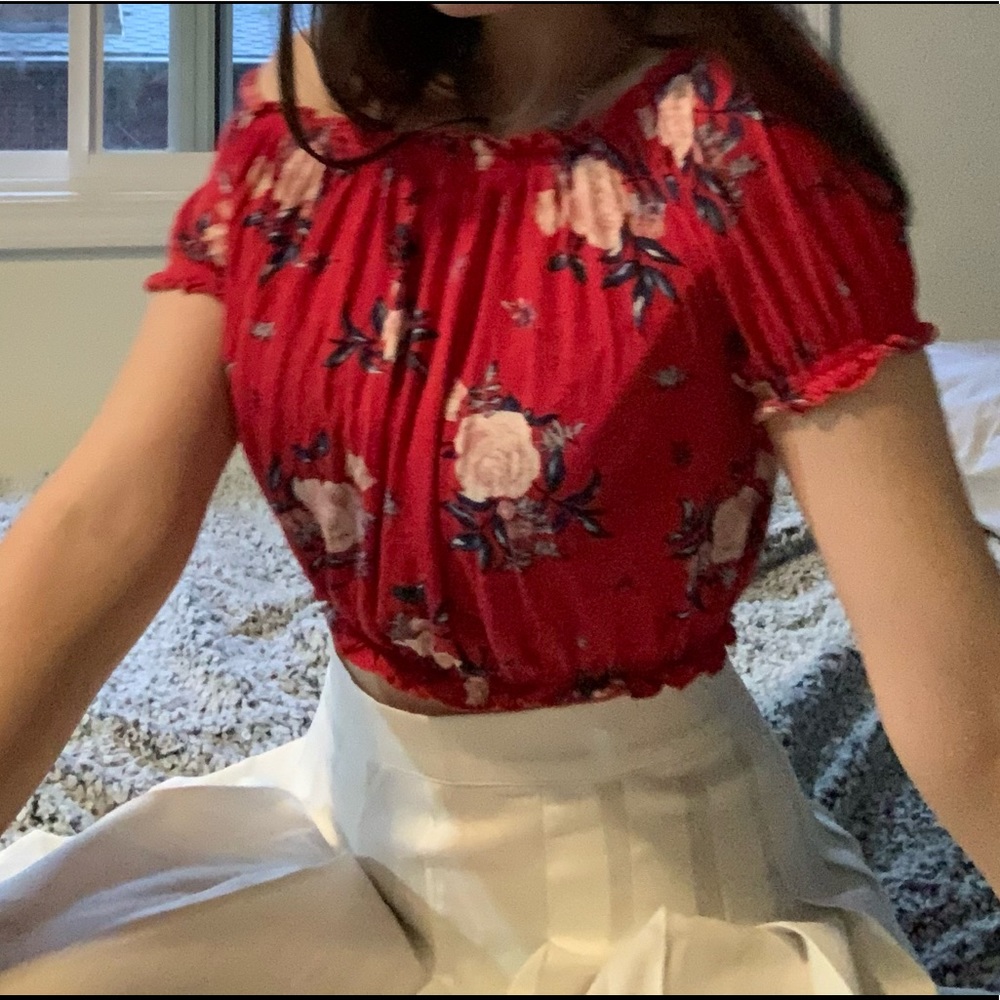 super stretchy floral crop top